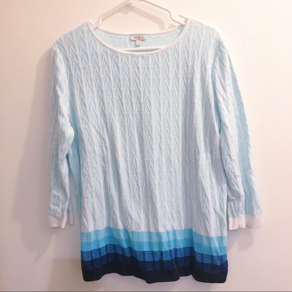 Talbots Sweaters - Talbots ombré sweater top 3/4 sleeve in blue